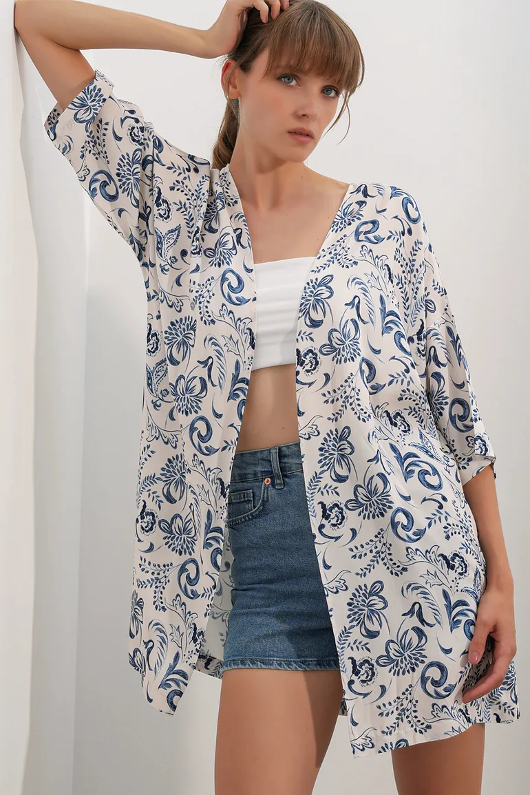 BDART Long Printed Viscose Kimono - 2