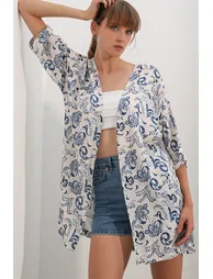 BDART Long Printed Viscose Kimono - 2
