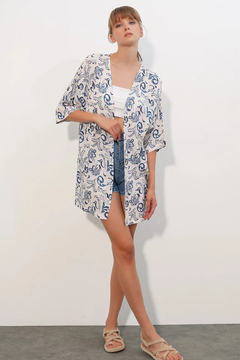 BDART Long Printed Viscose Kimono