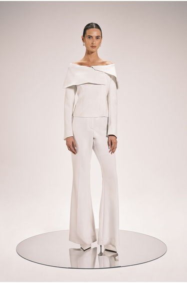 Compact Viscose Stretch Tailored Asymmetric Blazer