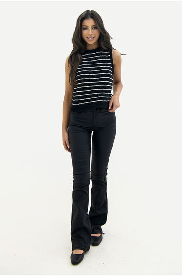 Striped knit vest sweater