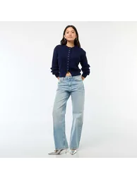Buttoned Chunky Knit Cardigan BLUE