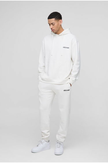 Oversized Ofcl Man Hooded Tracksuit - ecru