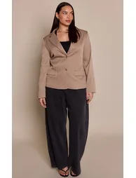 Plus Fitted Stone Blazer