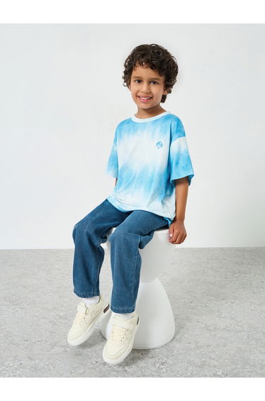 Boys Tie and Dye Print Oversized T-Shirt