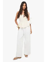 Crinkle Cotton Shirred Peplum Cami - 2