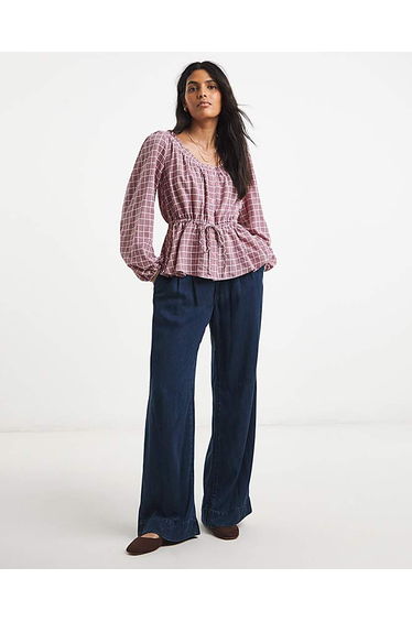 Simply Be Cinch Waist Prairie Blouse