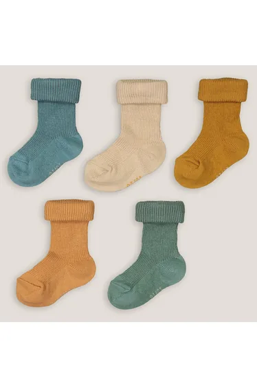 Pack of 5 Pairs of Socks in Organic Cotton Mix