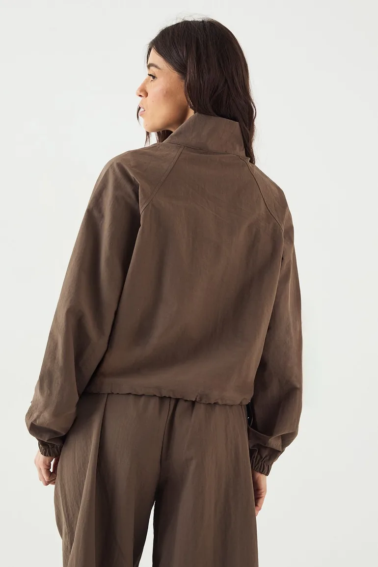 DSGN Studio Funnel Neck Track Jacket - mocha - 2