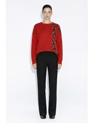 Mizalle Thick Knit Patterned Sweater
