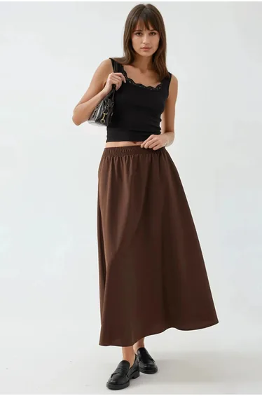 BUSEM Elastic Waist Skirt with Pockets