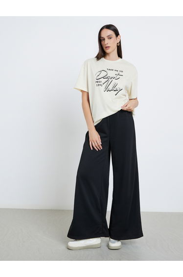 Women Yellow Graphic Print Oversized T-Shirt