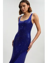 Premium Crystal Embellished Midi Dress - 2