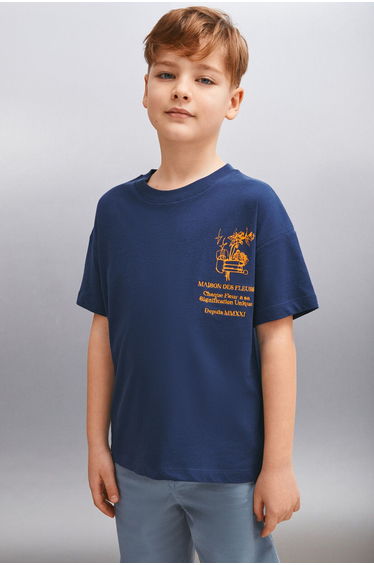 DAVY Men's Navy Blue T-Shirt