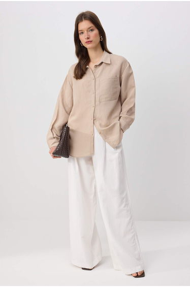 Mink Oversize Striped Shirt