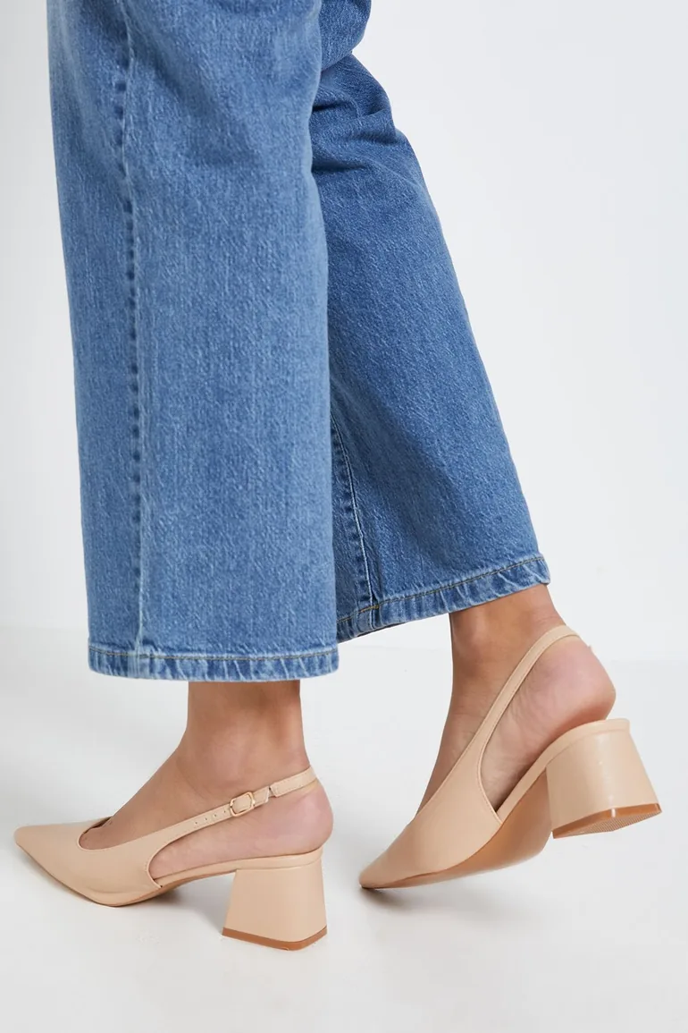 Blanchette Faux Leather Medium Heel Court Shoes - 2