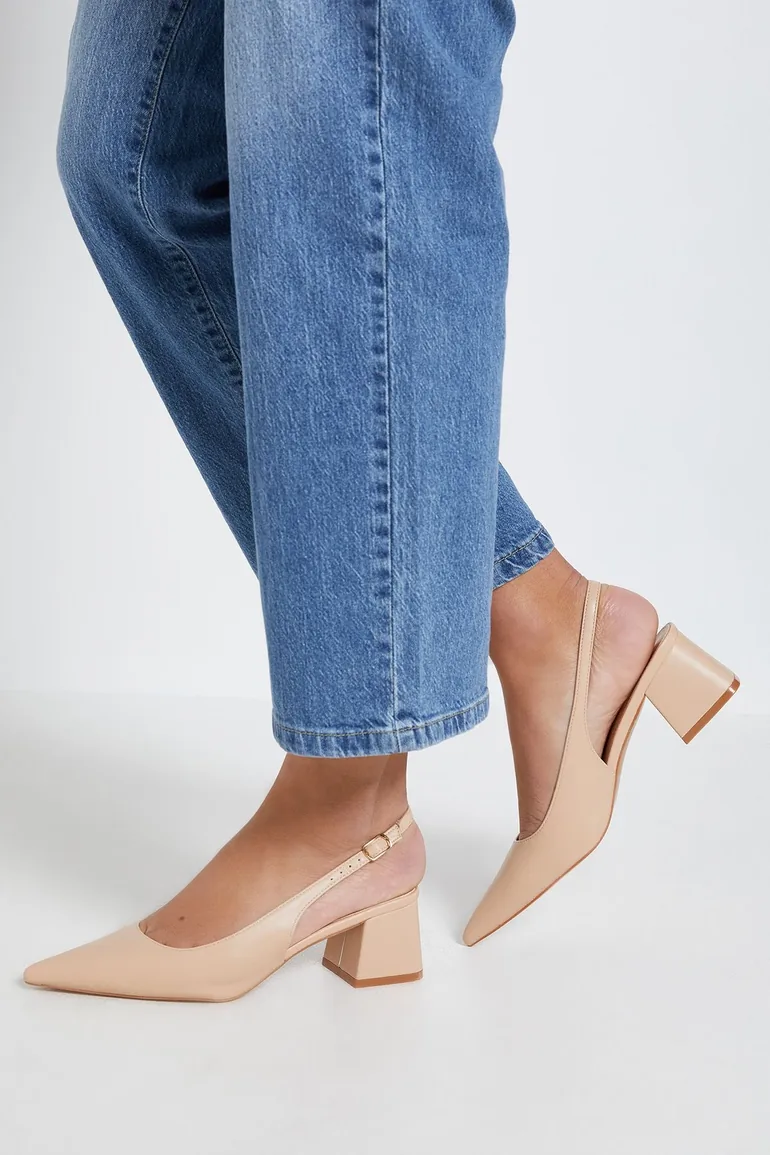 Blanchette Faux Leather Medium Heel Court Shoes