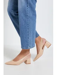 Blanchette Faux Leather Medium Heel Court Shoes