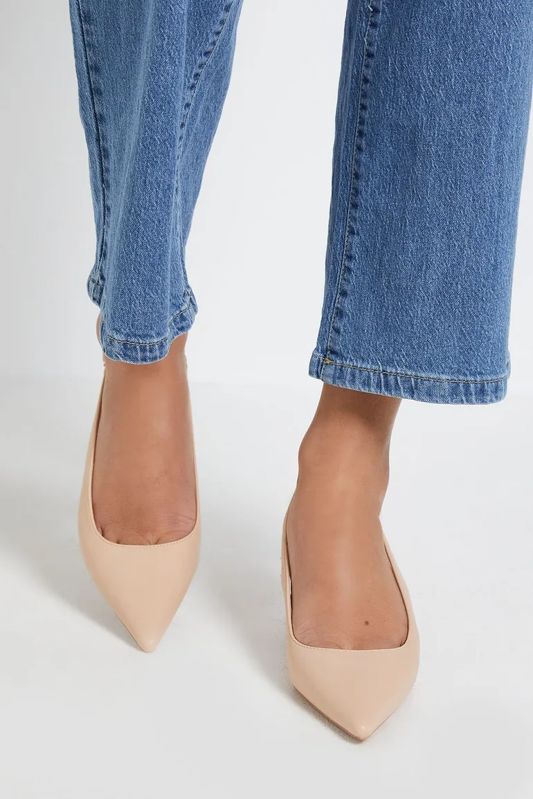 Blanchette Faux Leather Medium Heel Court Shoes - 1