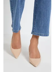 Blanchette Faux Leather Medium Heel Court Shoes - 1