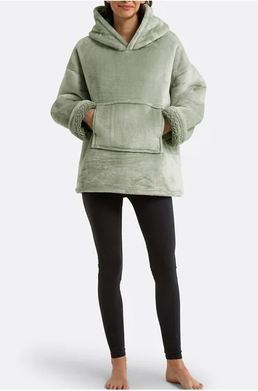 هودي سو هوم أخضر بأكمام طويلة