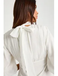 Chiffon Angel Sleeve Blouse - ivory - 3