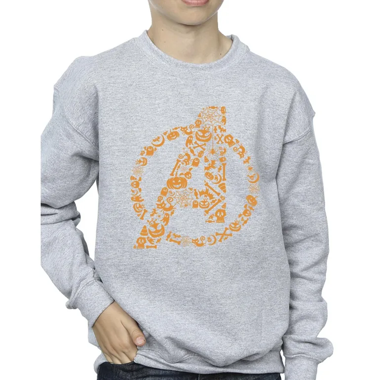 Marvel Boys Avengers Halloween Logo Sweatshirt - Sports Grey - 2
