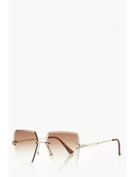 نظارة شمسية مربعة كبيرة لون بني - 1