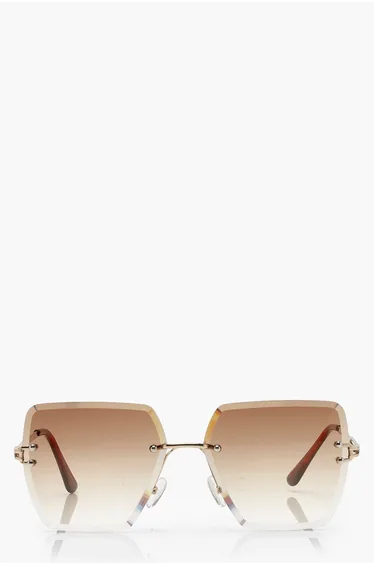 Square Brown Lens Oversized Sunglasses - brown