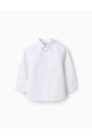 Cotton Shirt for Baby Boys, White