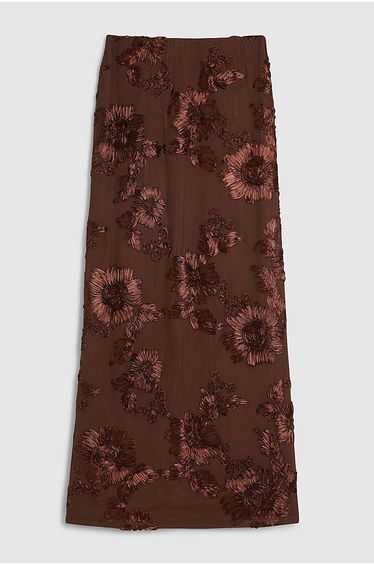 Petite Brown Cornelli Maxi Skirt