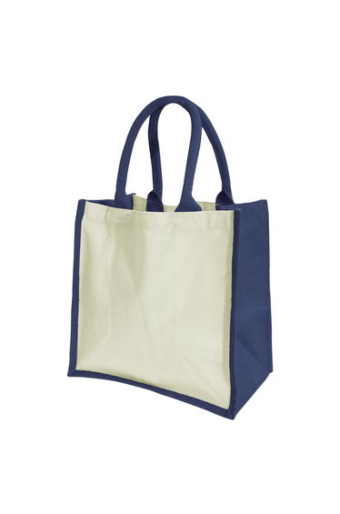 Westford Mill Printers Midi Jute Bag (14 Litres) - Navy Blue