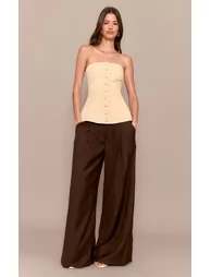 Butter Yellow Woven Structured Bandeau Waistcoat