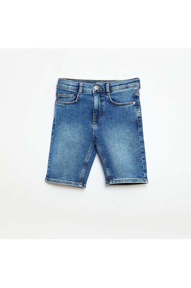 Slim denim Bermuda shorts BLUE