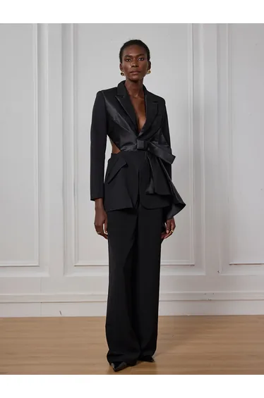 Alma Bodycon Cutout Bow Blazer