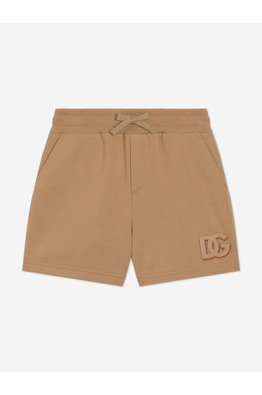 Dolce & Gabbana Boys DG 3D Patch Shorts in Beige