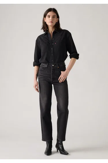 Ribcage Straight Ankle Jeans, High Waist