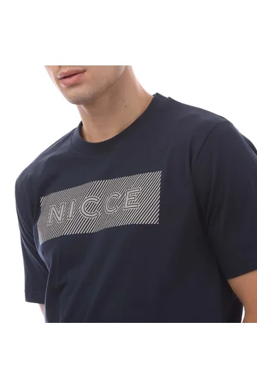 تيشيرت رجالي بطبعة شعار - أزرق