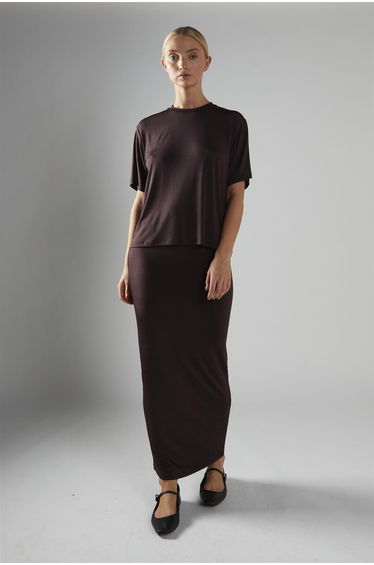 Chocolate-Brown Loose-Fit Top