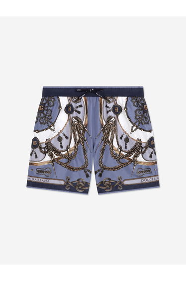Dolce & Gabbana Boys Nautical Print Swim Shorts in Blue