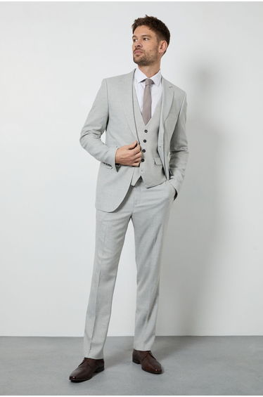 Pale Grey Tailored Fit Waistcoat