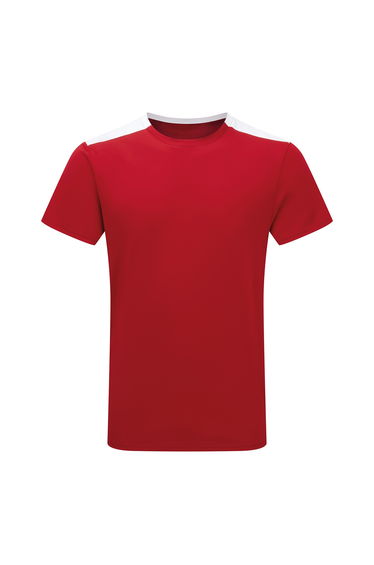TriDri Unisex Adult Performance Contrast T-Shirt - Fire Red/White