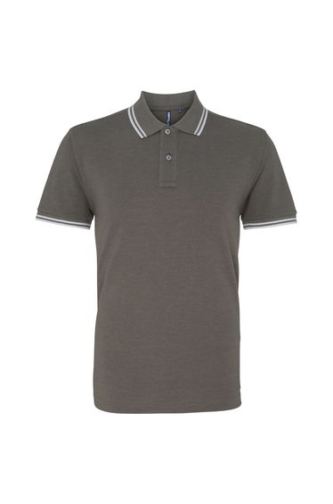 Asquith & Fox Mens Classic Fit Tipped Polo Shirt - Charcoal/White