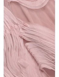 Goddiva Scuba & Textured Chiffon A Line Midi Dress - Blush Pink - 4