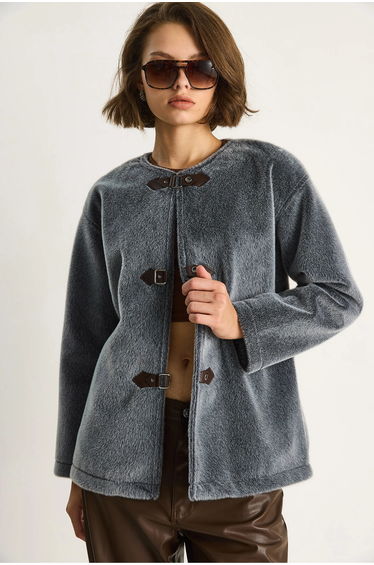 LUCCI Textured Gabardine with Jacket Collar