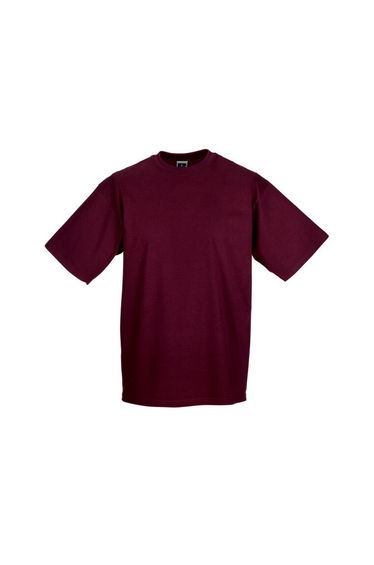 Russell Mens Organic Short-Sleeved T-Shirt - Burgundy