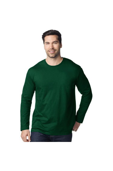 Gildan Unisex Adult Softstyle Plain Long-Sleeved T-Shirt - Fan Dark Green