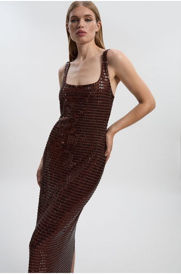 Premium Crystal Embellished Jersey Dress
