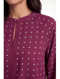 Polka Dot Keyhole Detail Blouse - 2
