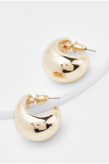 Mini Chunky Hoop Earring - gold